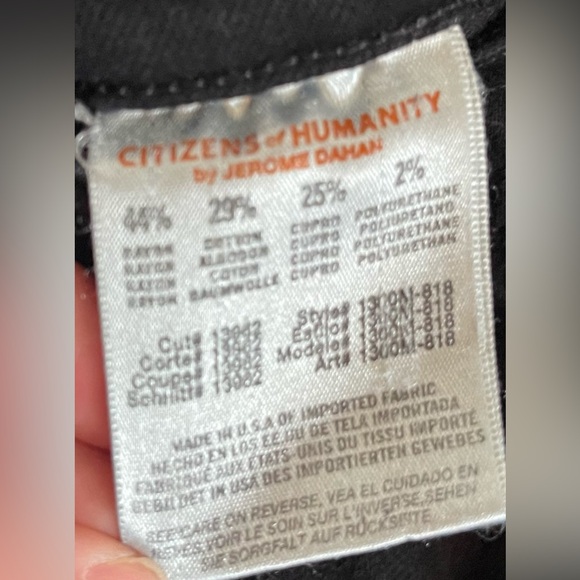 Citizens of Humanity Avedon Slick Skinny Leg black jeans size 32 / 12 - Picture 7 of 8